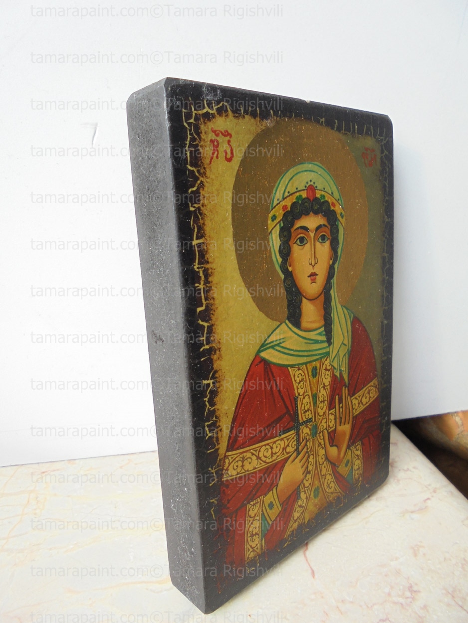 Saint Barbara Printed, wood, Tamara Rigishvili,Tamarasicons